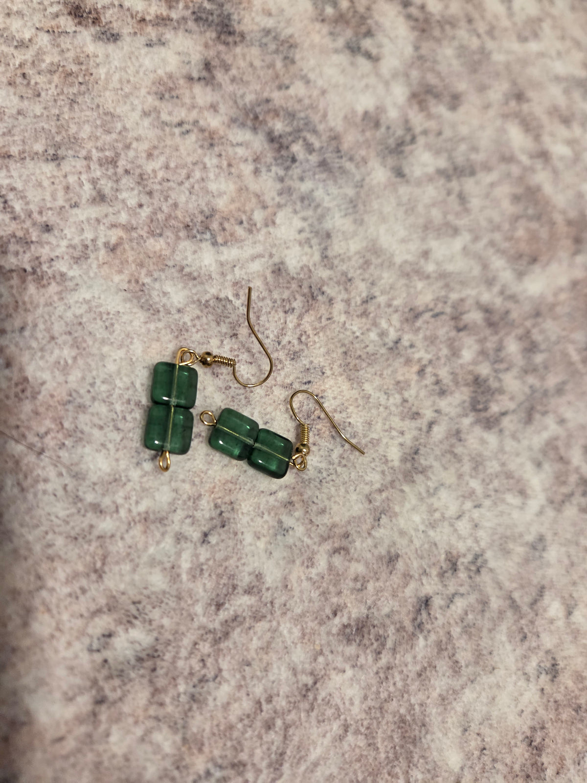 Rectangular beaded earrings