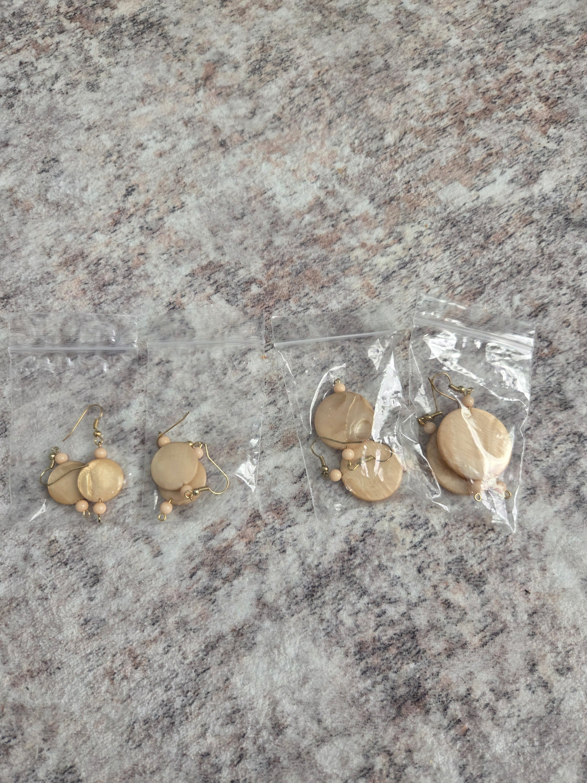 Beige shell earrings