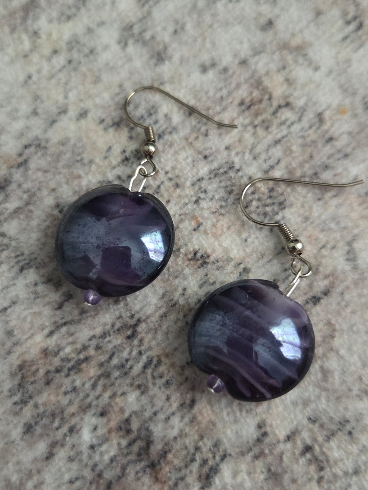 Funky designed glass bead earrings