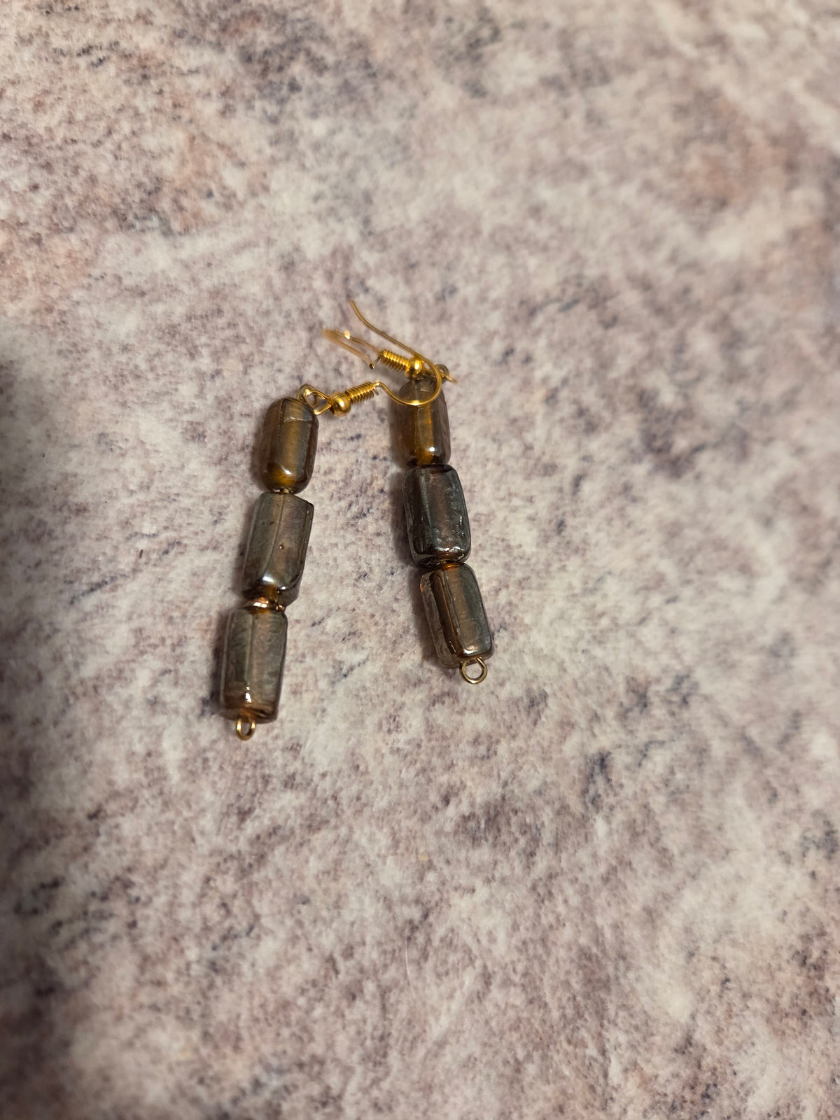Rectangular beaded earrings