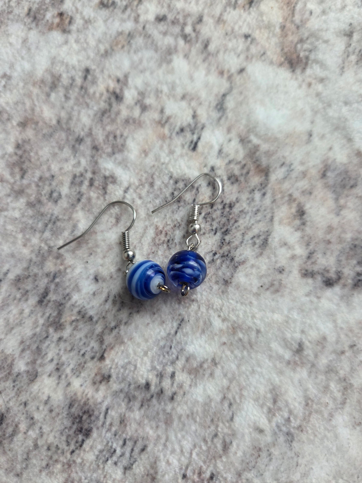 Striped glass bead earrings