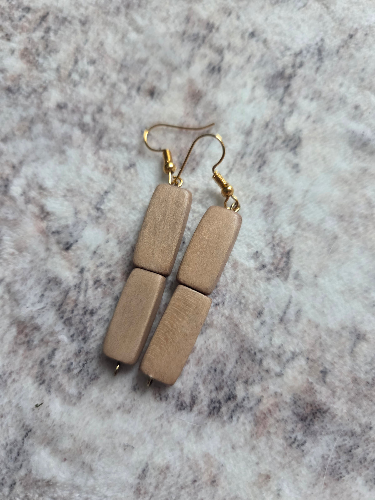 Wood bead earrings
