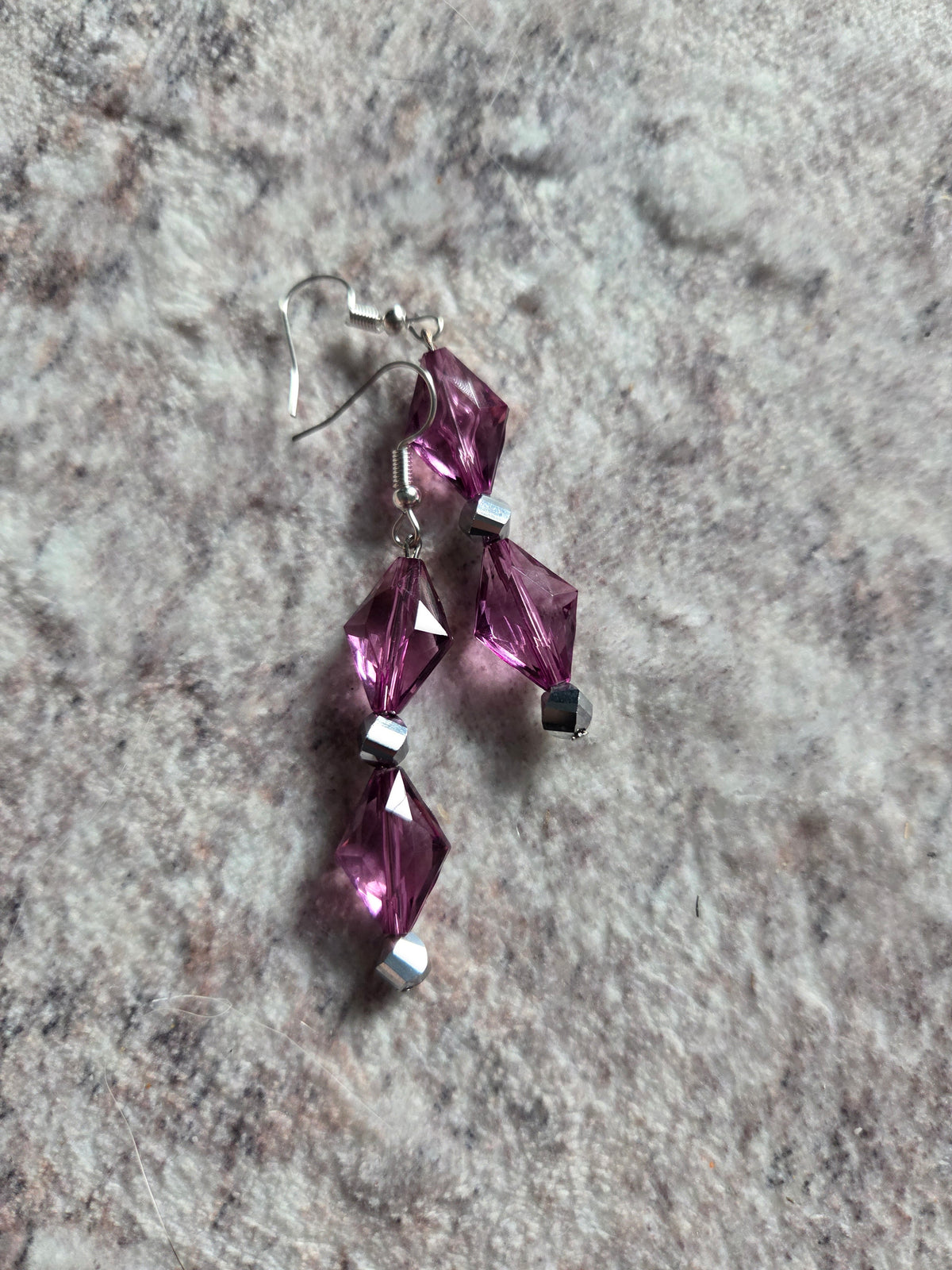Diamond shaped beaded earrings