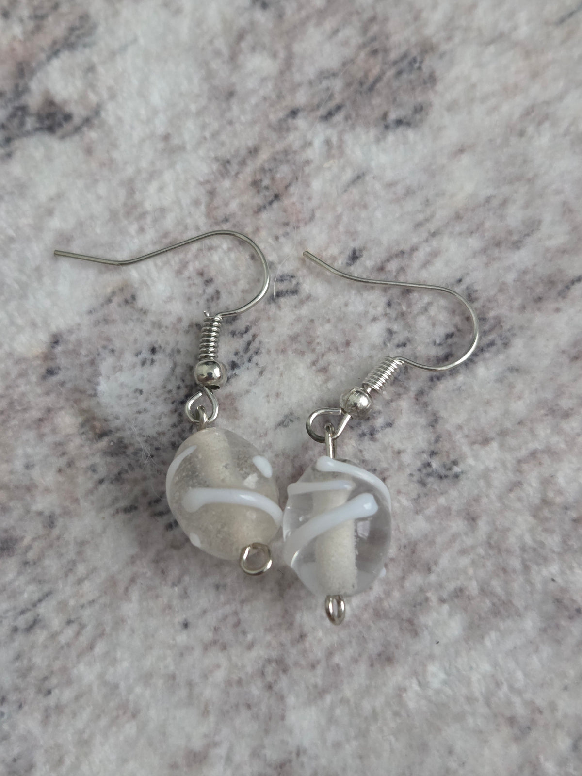 Funky designed glass bead earrings