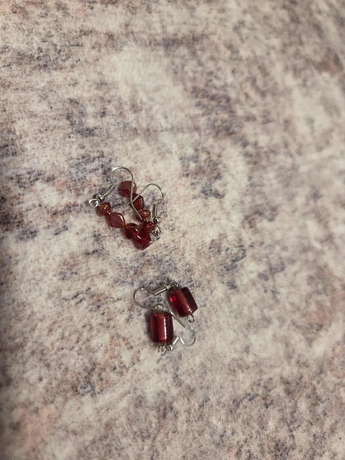 Rectangular beaded earrings