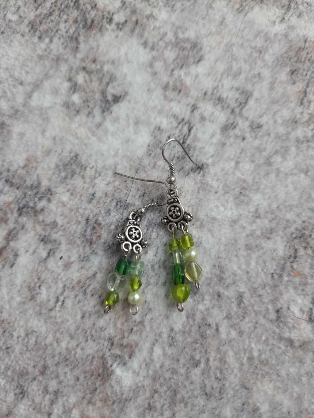 Classic stylized glass bead earrings