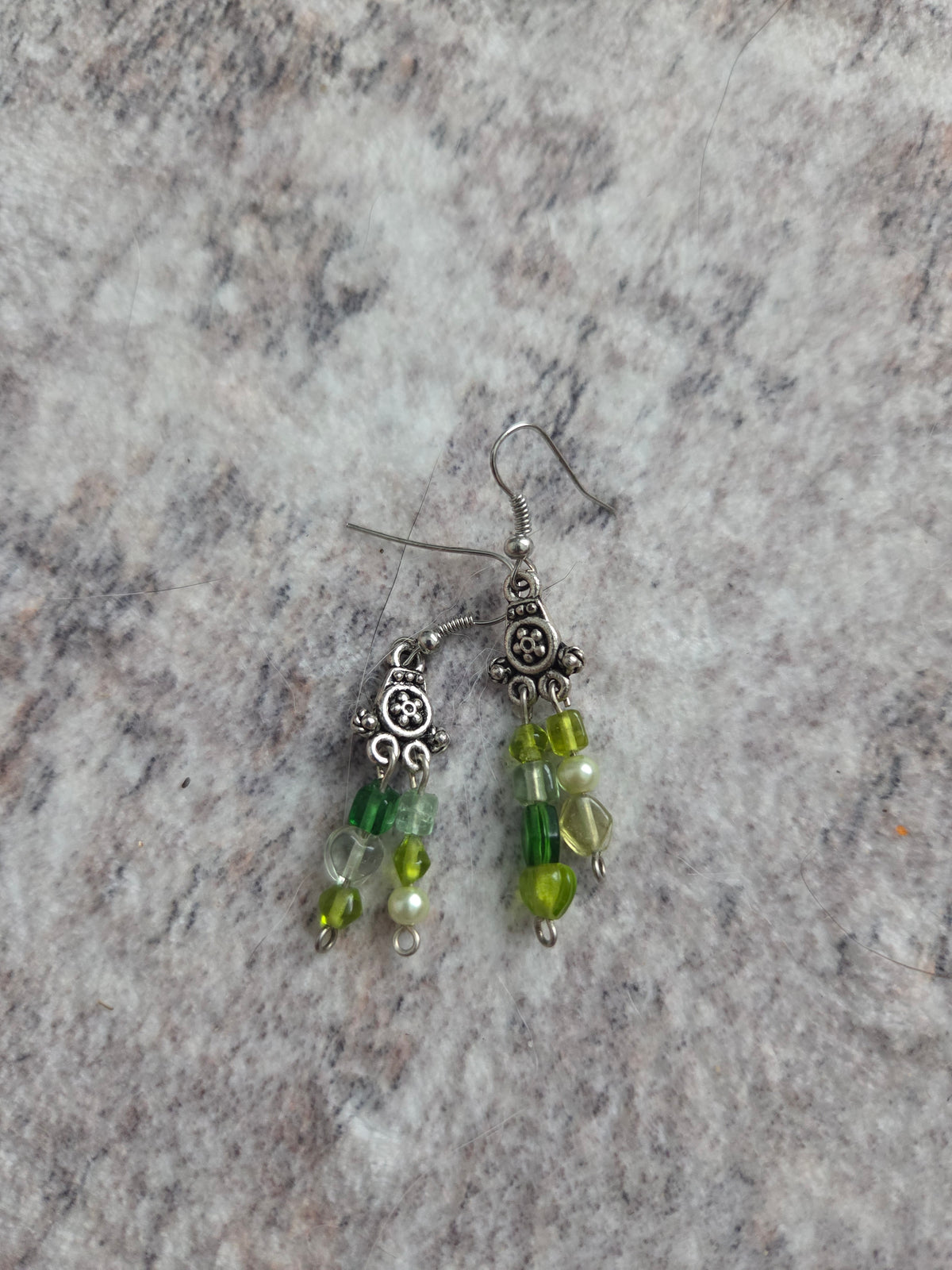 Classic stylized glass bead earrings