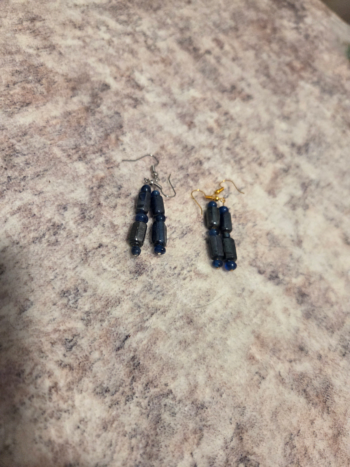 Rectangular beaded earrings