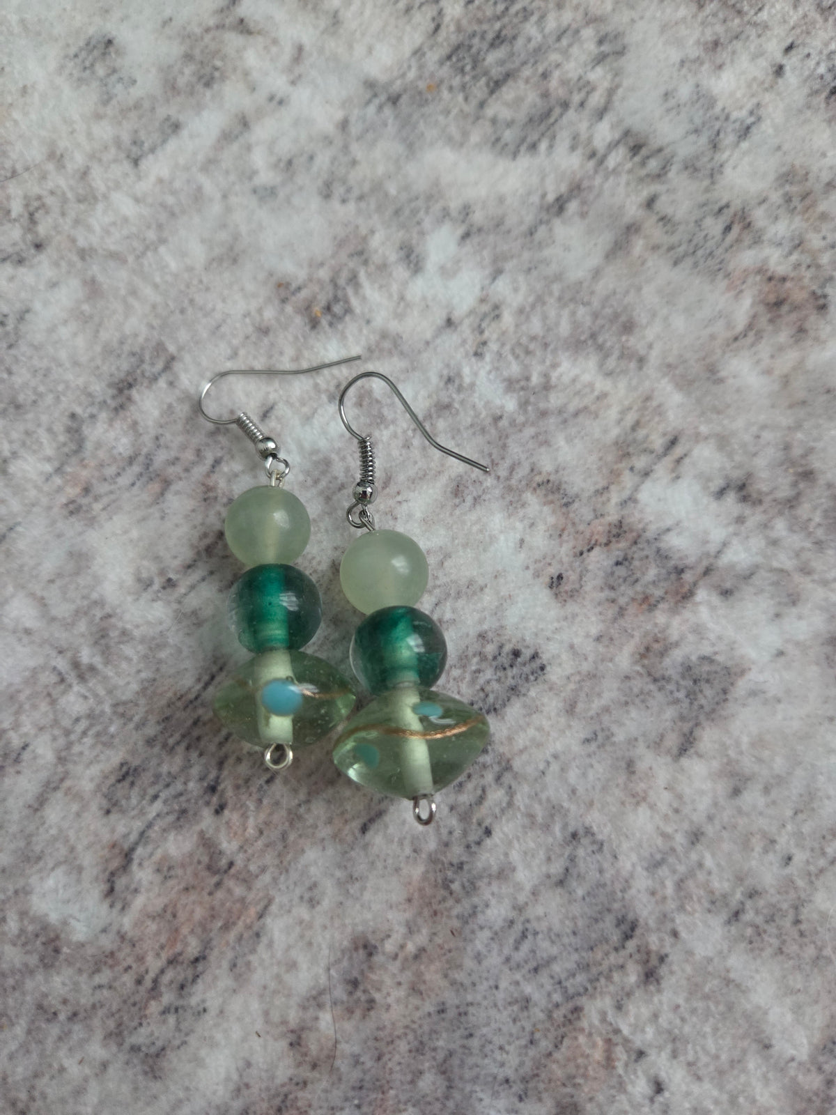 Speckled glass bead earrings
