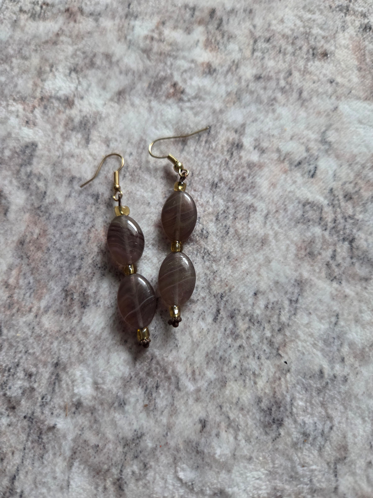 Oval beaded earrings
