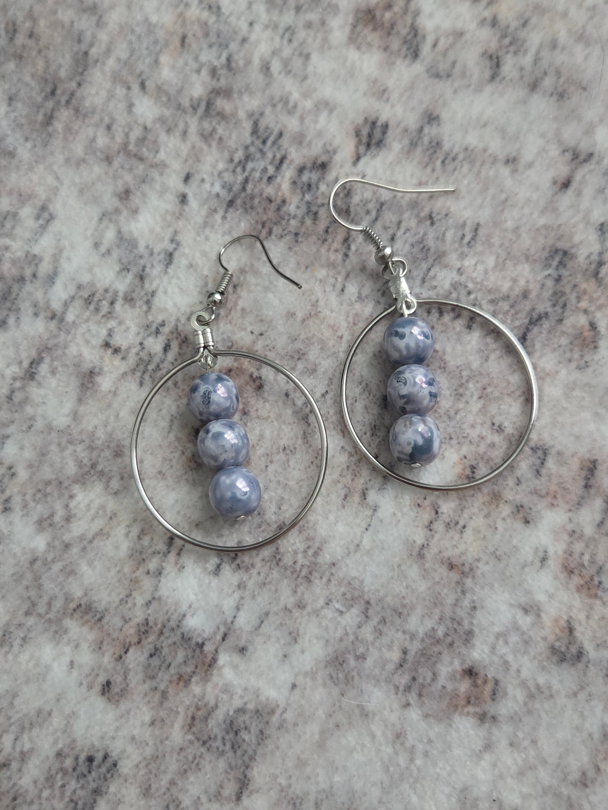 Speckled glass bead earrings