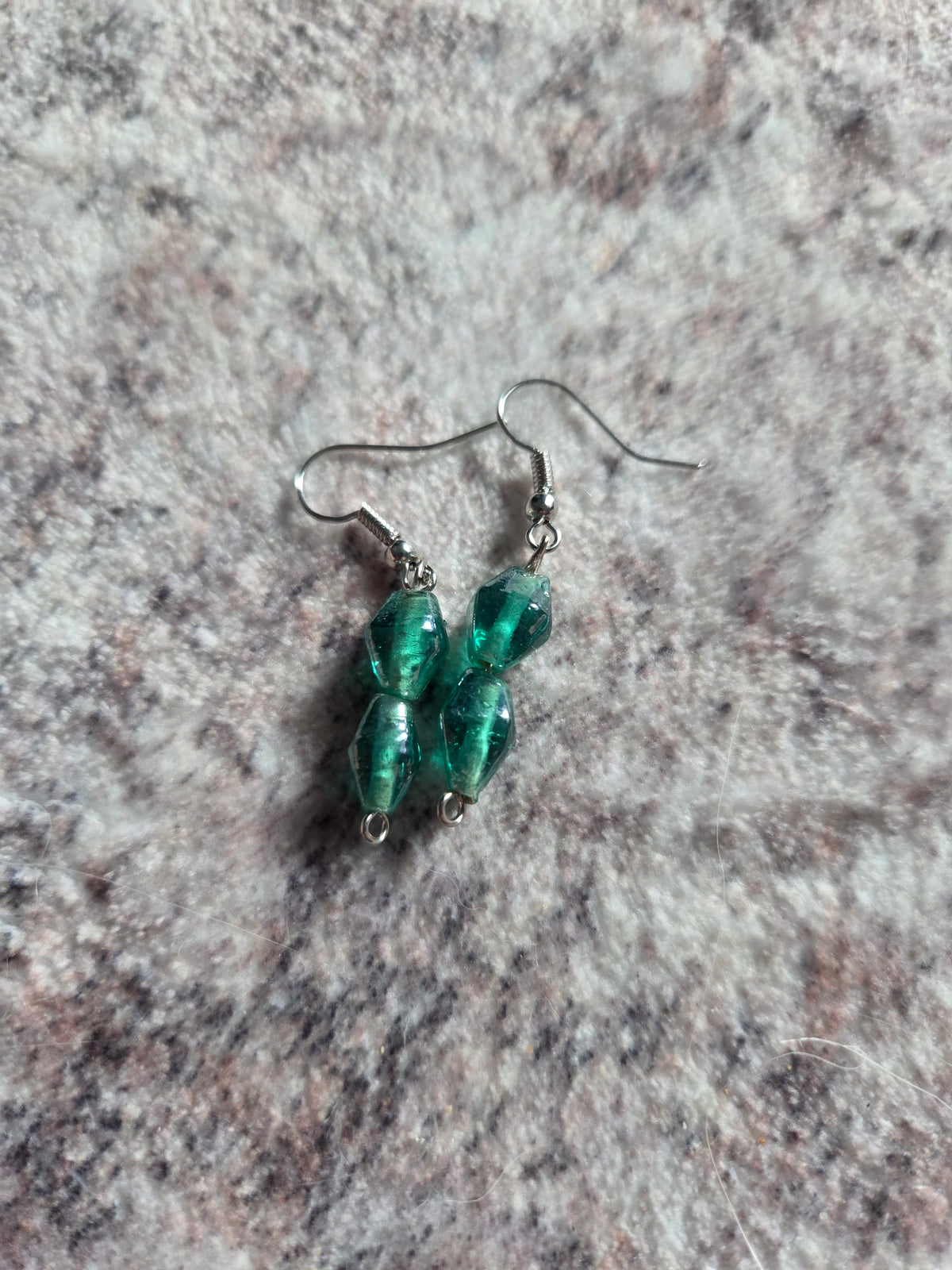 Diamond shaped beaded earrings