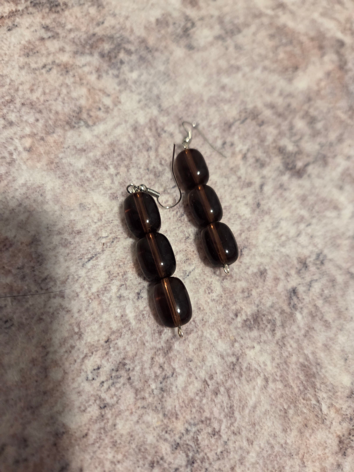 Rectangular beaded earrings