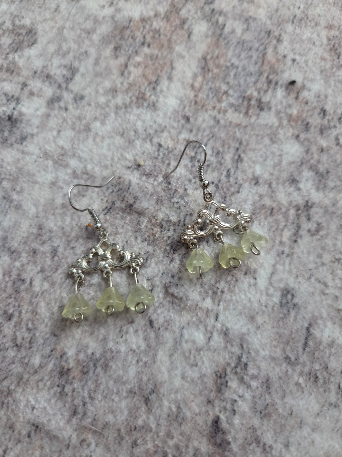 Classic stylized glass bead earrings