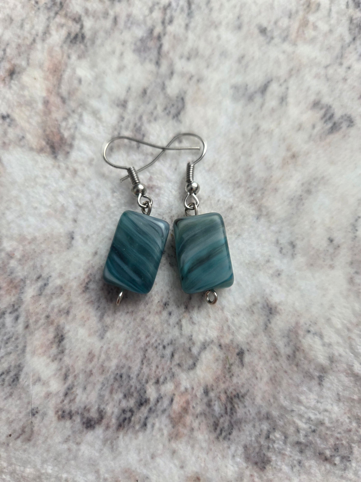 Striped glass bead earrings