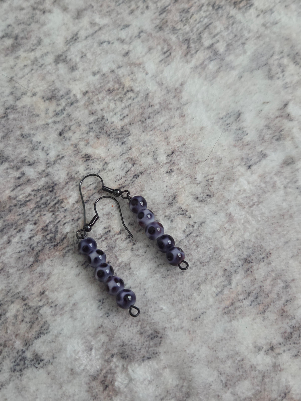 Speckled glass bead earrings