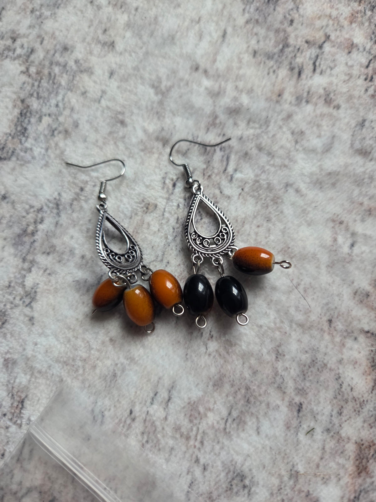 Wood bead earrings