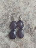 Gray beaded earrings