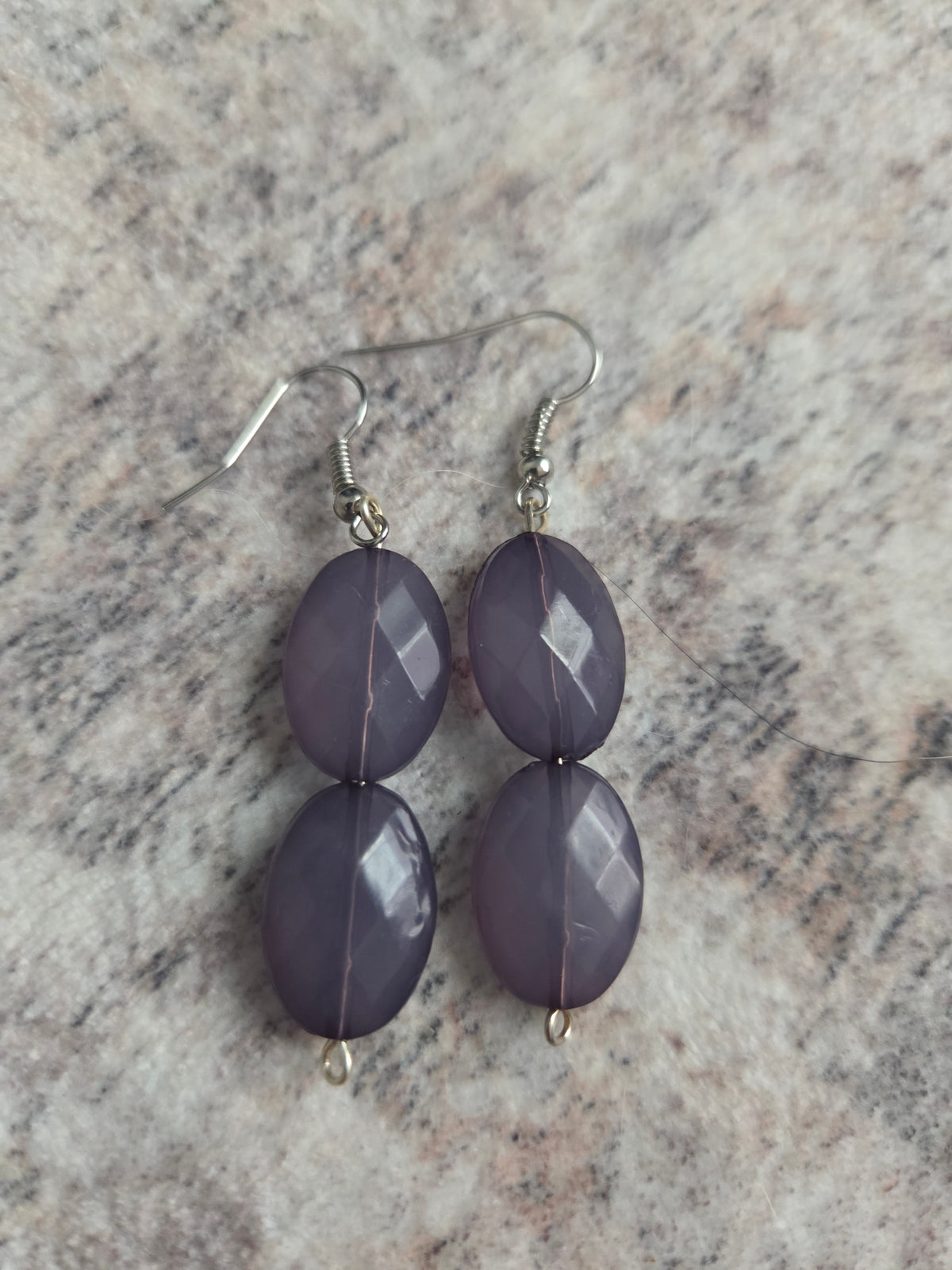 Gray beaded earrings