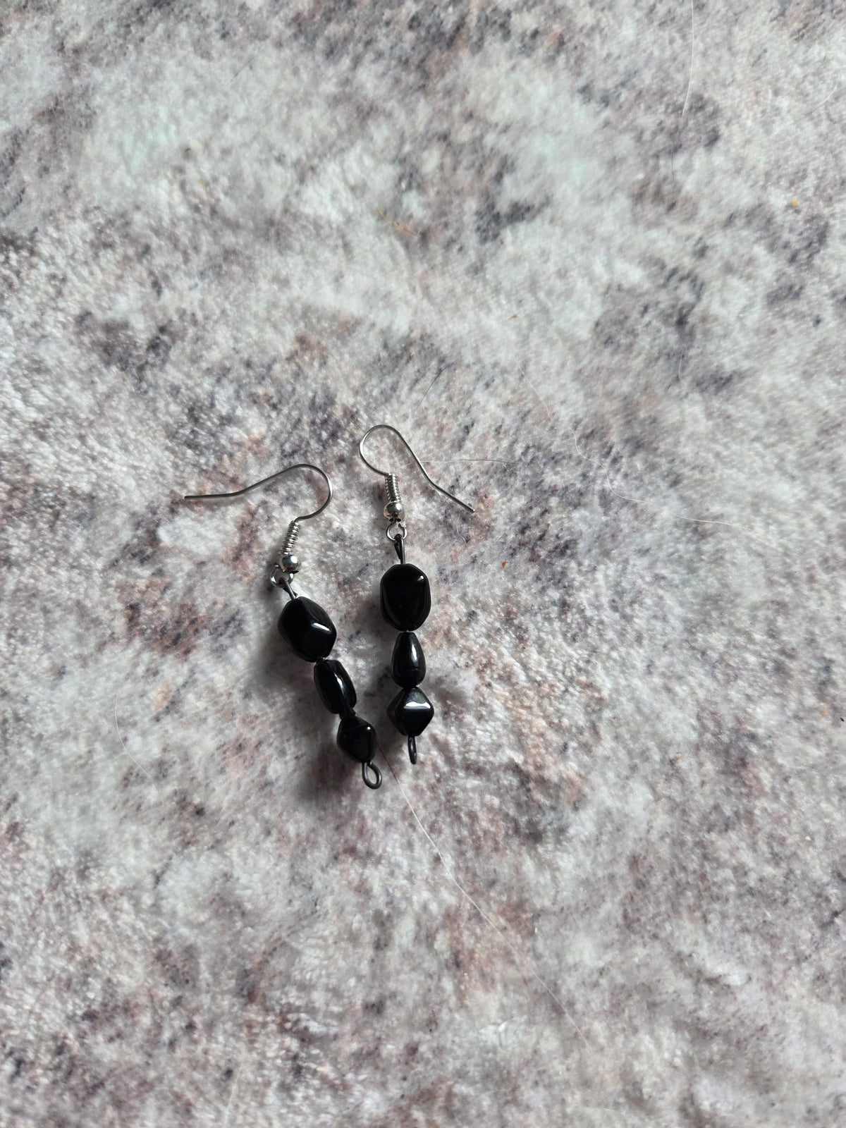 Diamond shaped beaded earrings