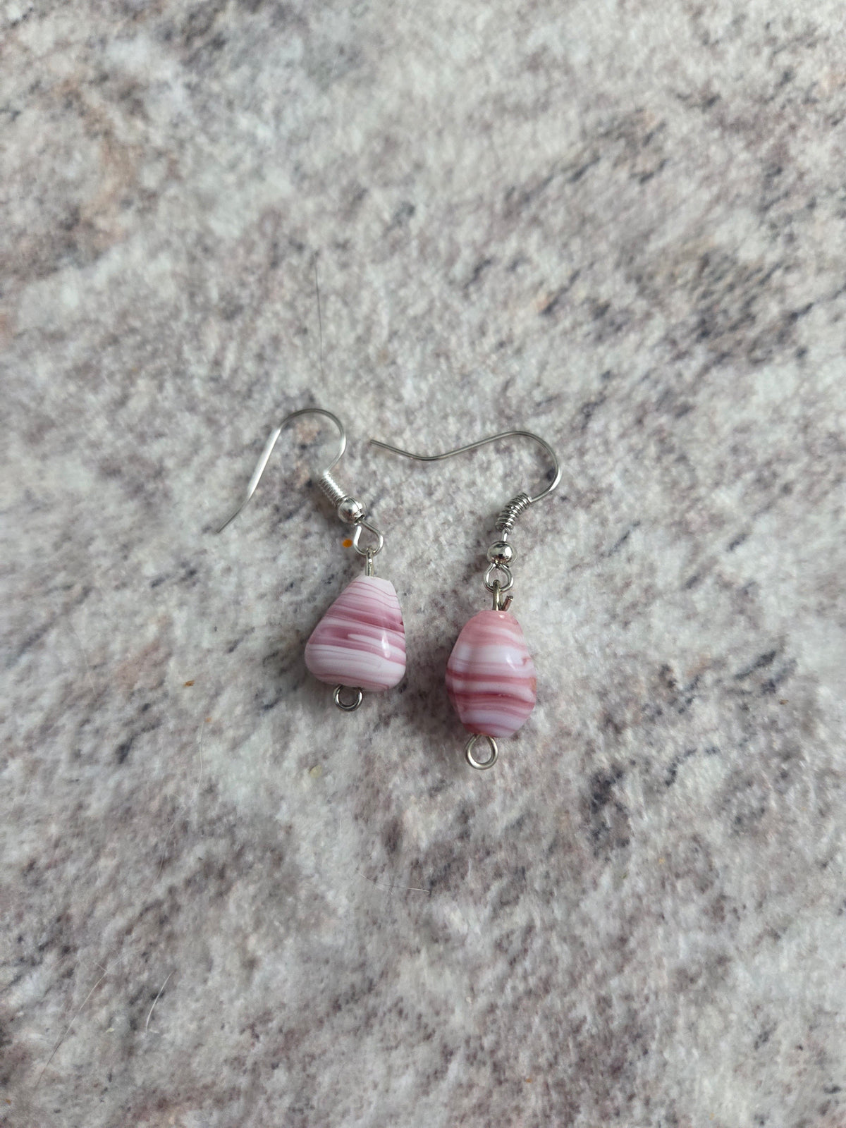 Striped glass bead earrings