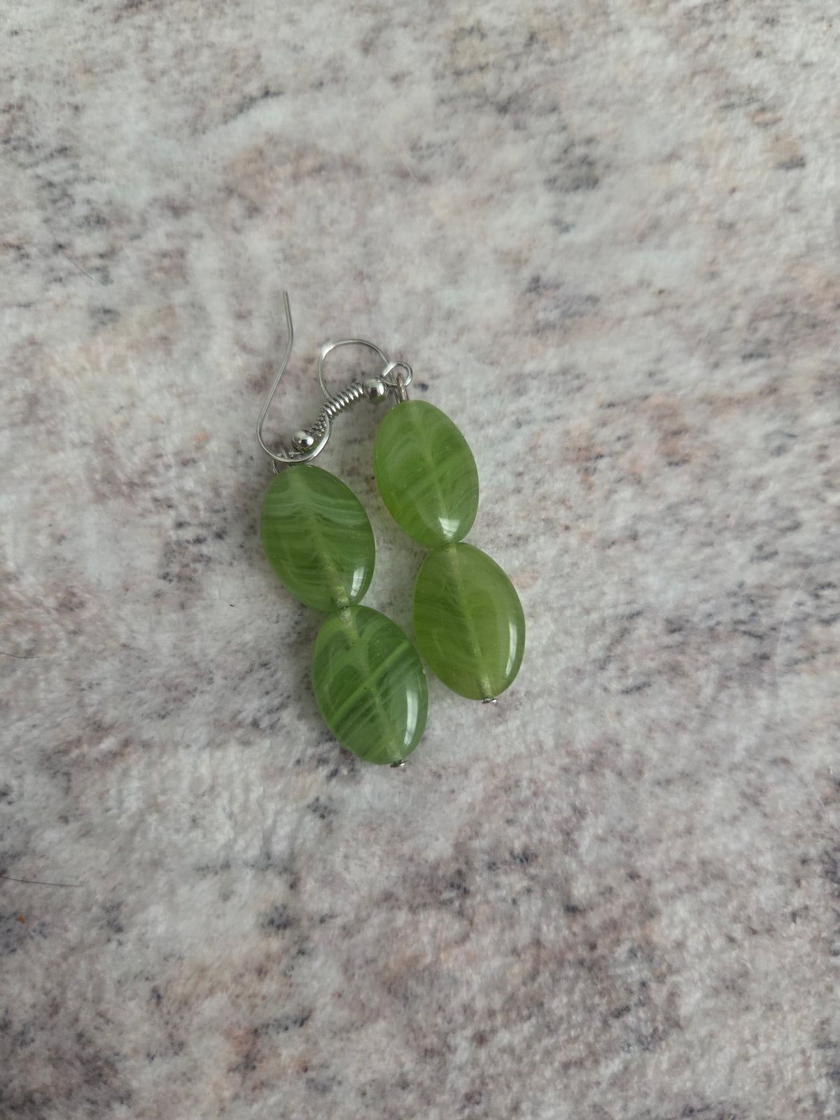 Striped glass bead earrings