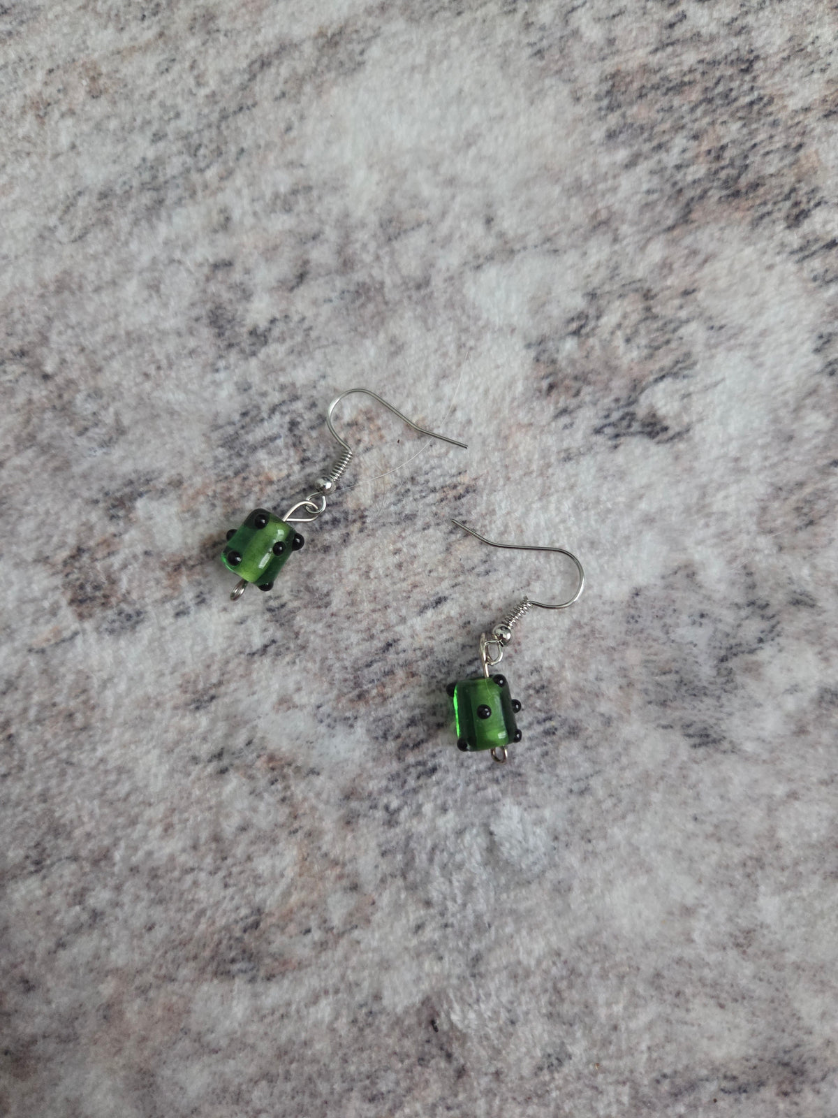 Funky designed glass bead earrings