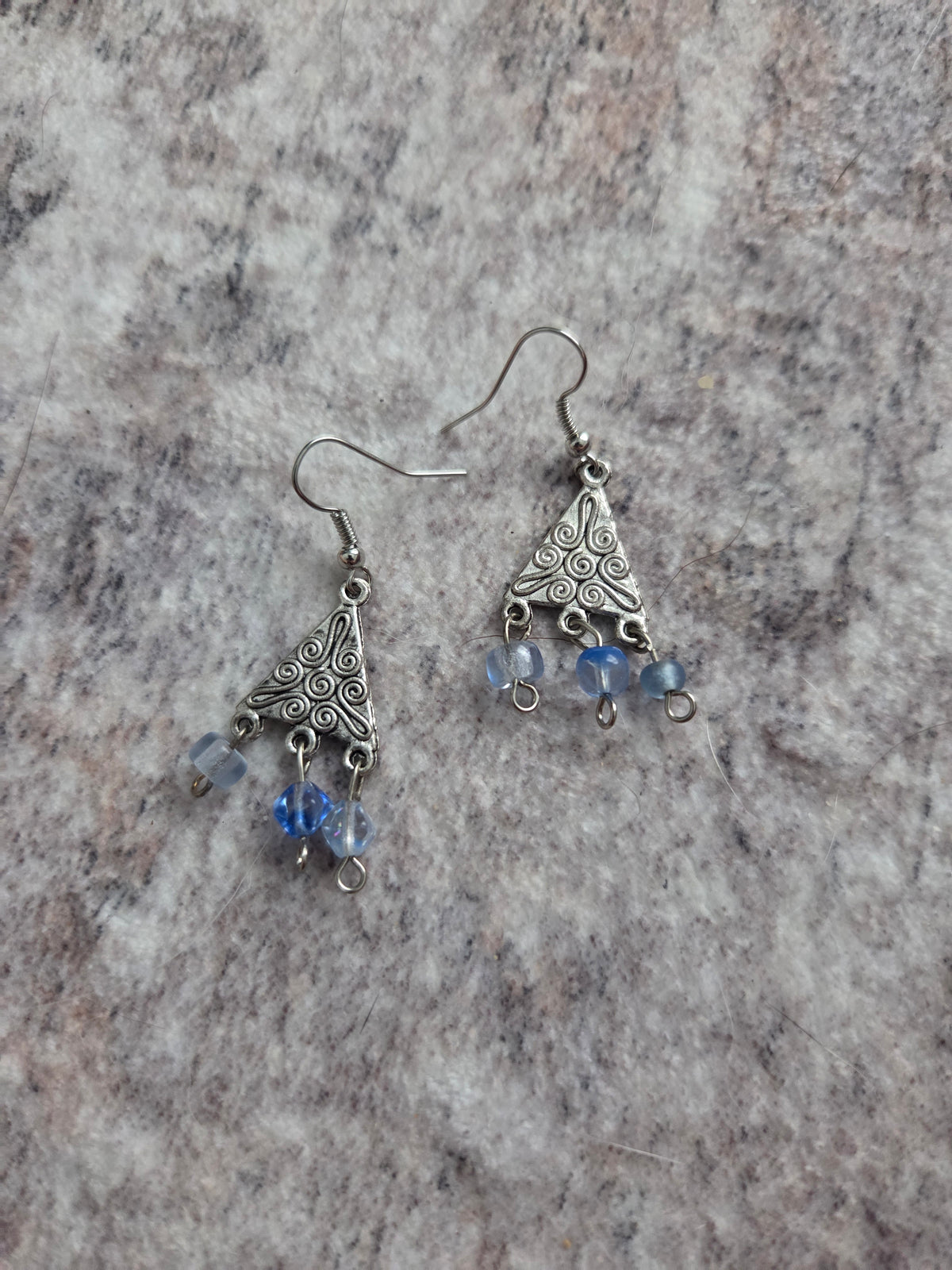 Classic stylized glass bead earrings