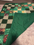 Green patchwork quilt