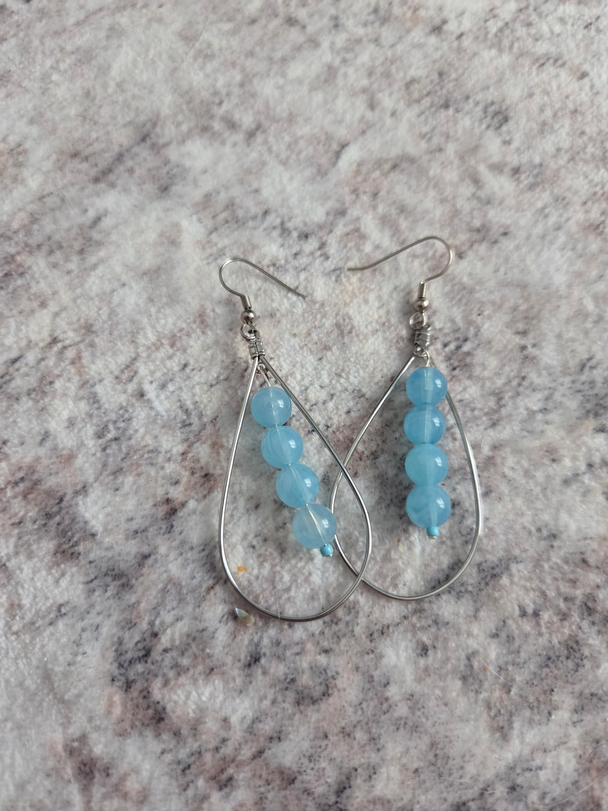 Classic stylized glass bead earrings