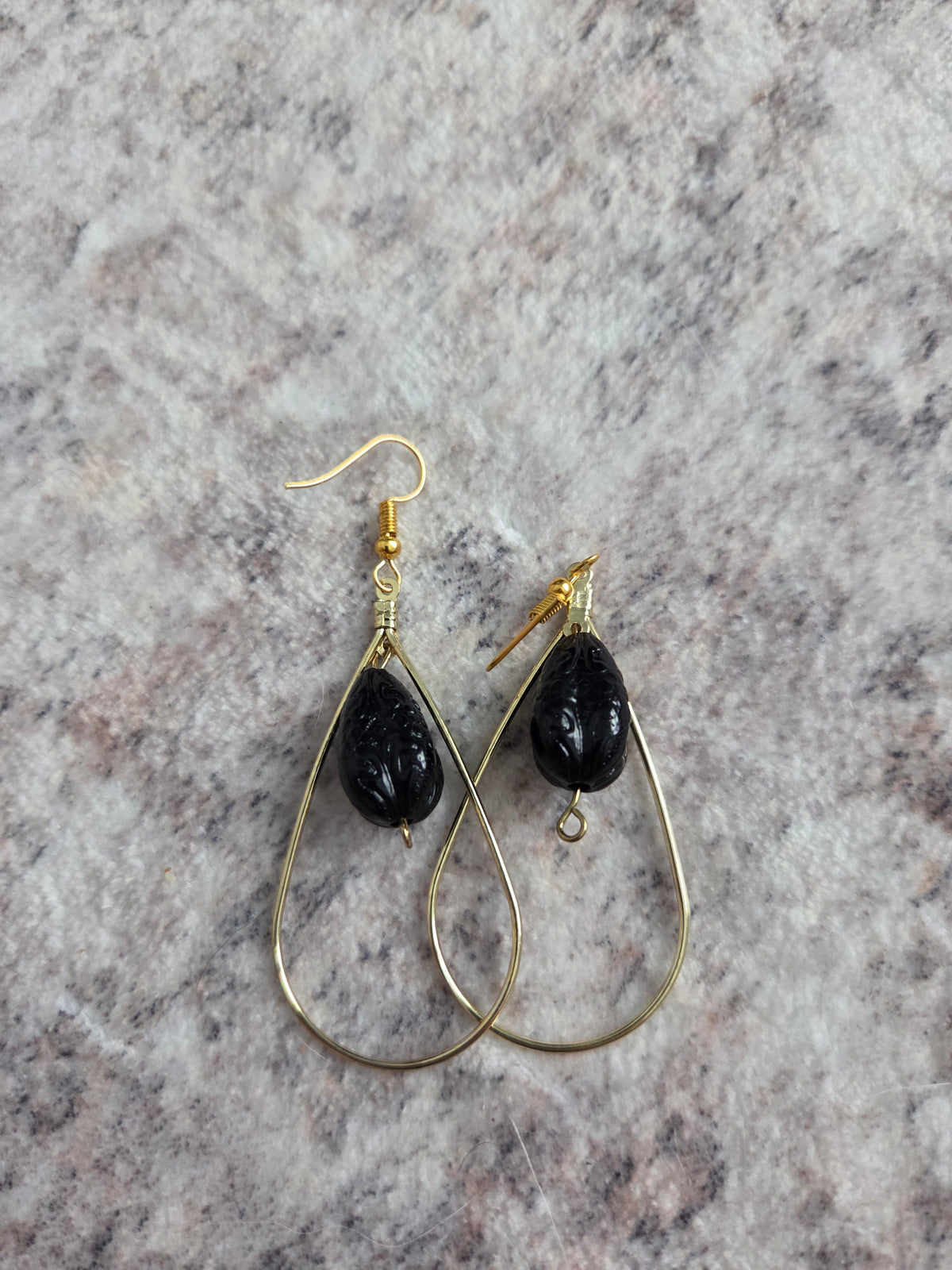 Classic stylized glass bead earrings