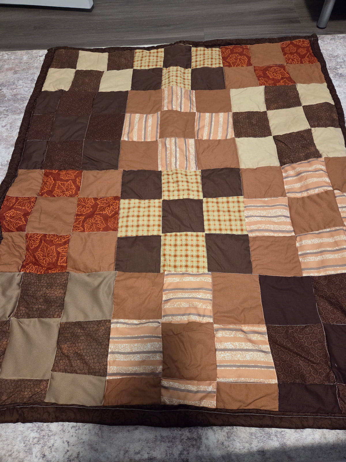 Brown patchwork quilt