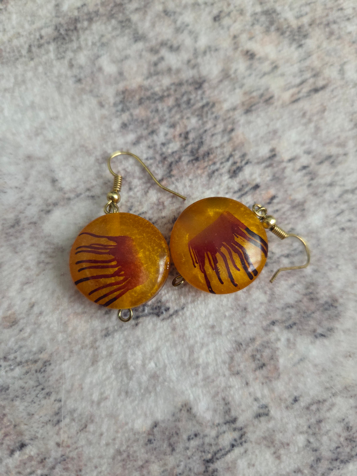 Funky designed glass bead earrings