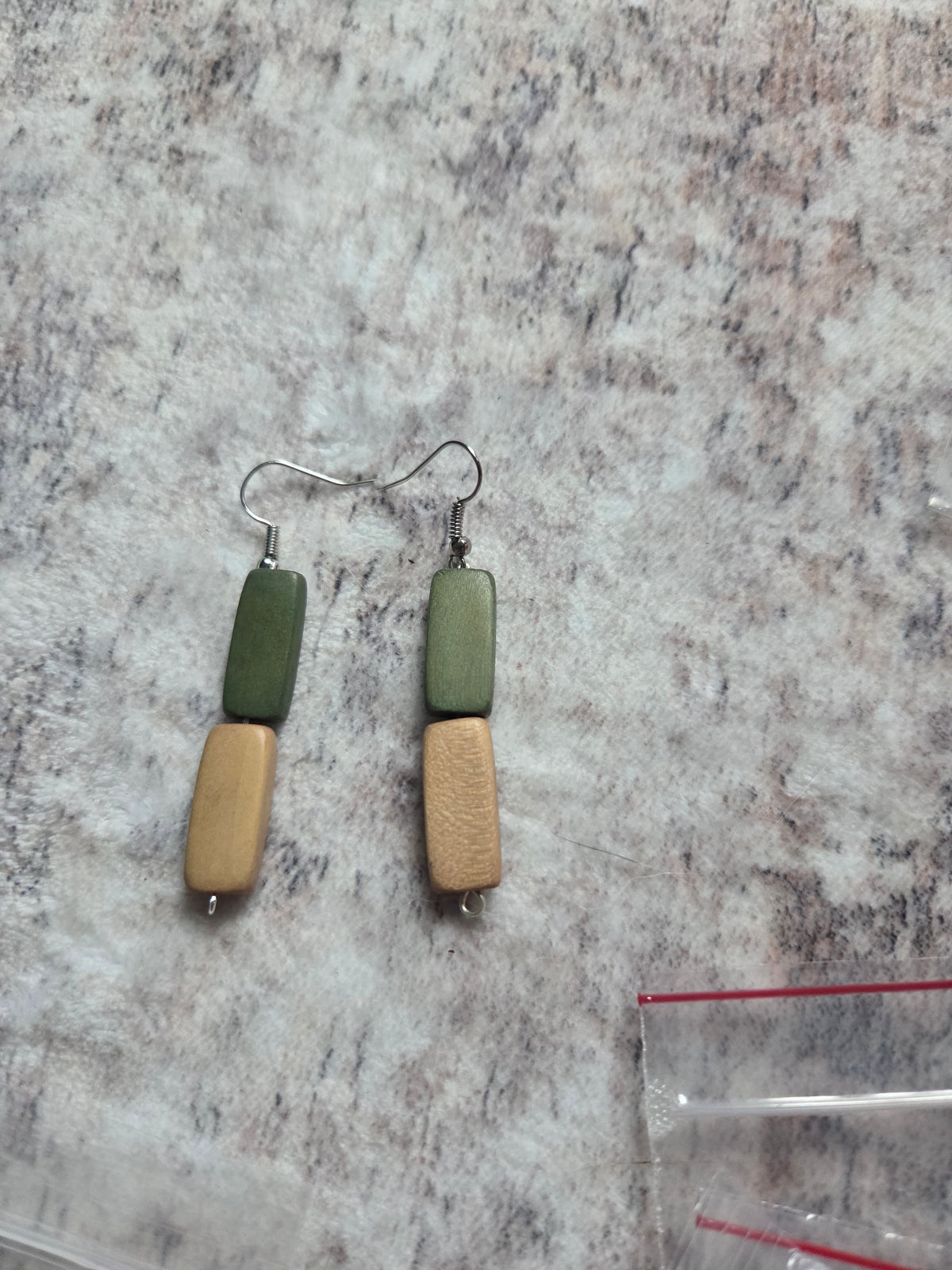 Wood bead earrings