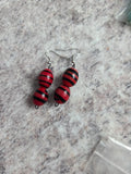 Striped glass bead earrings