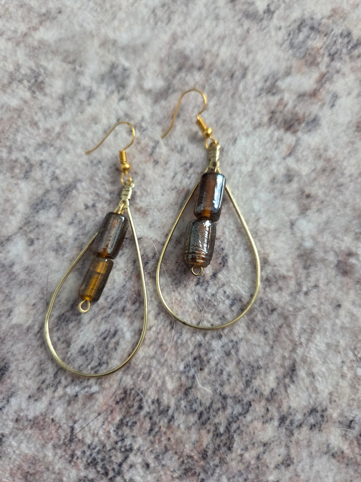 Classic stylized glass bead earrings