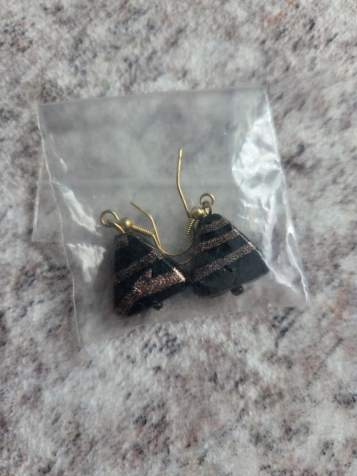 Striped glass bead earrings