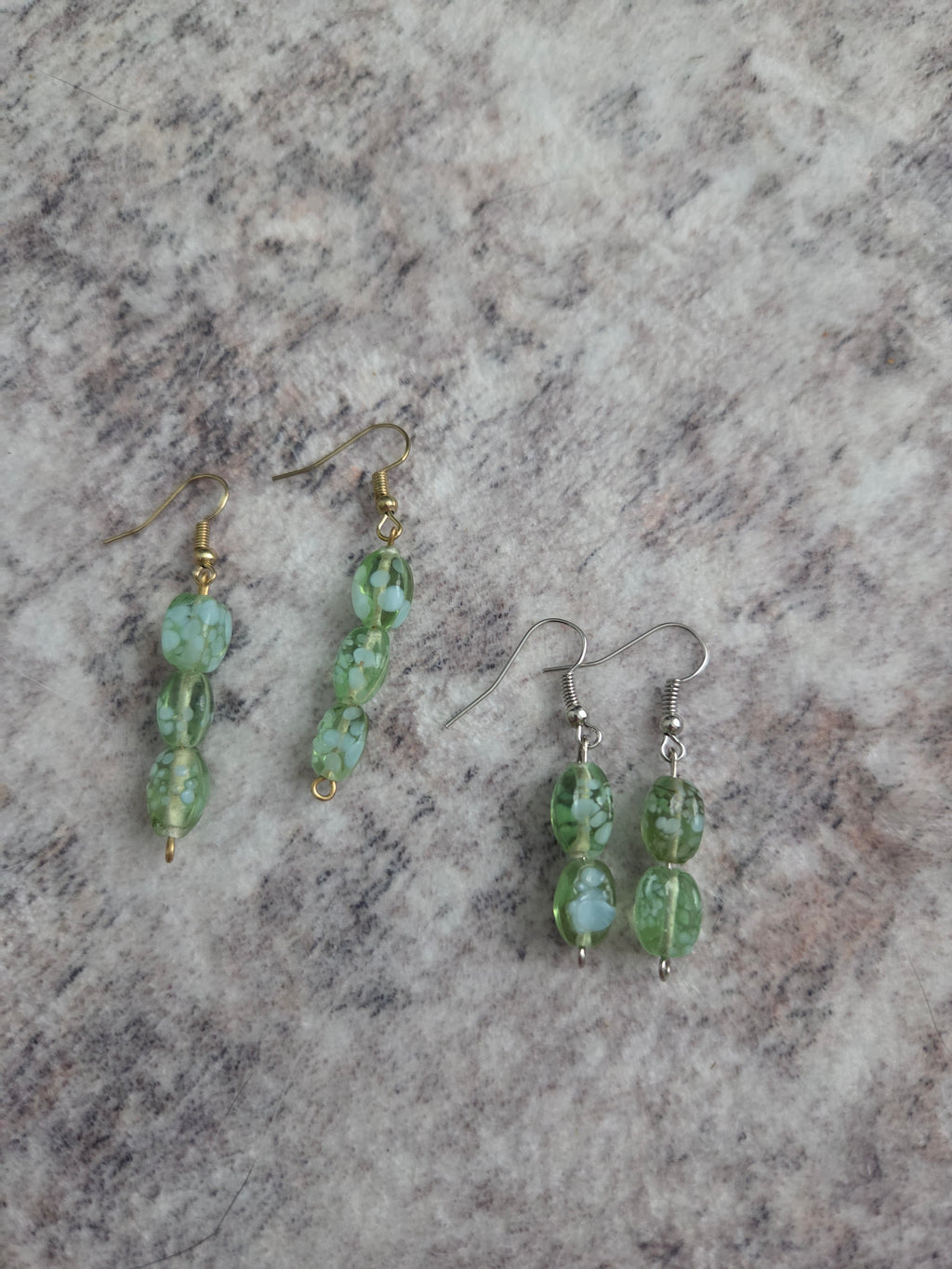 Speckled glass bead earrings