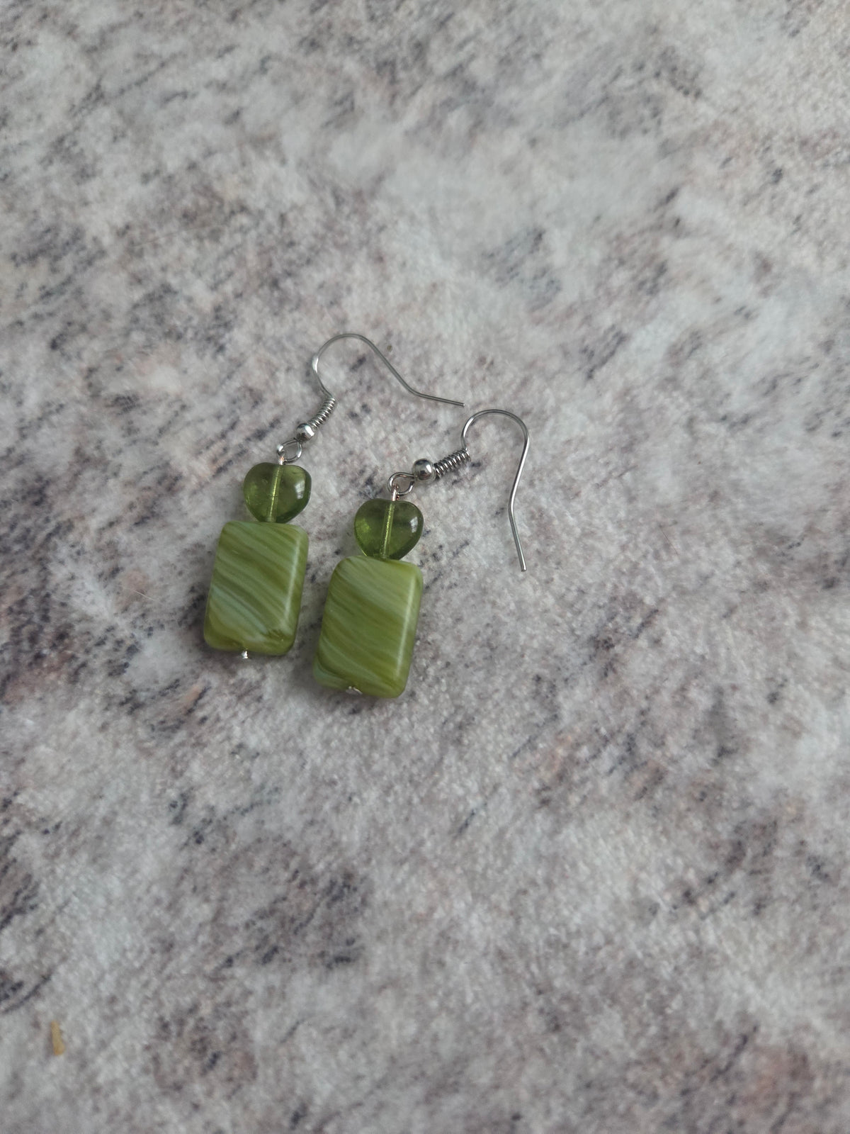 Striped glass bead earrings