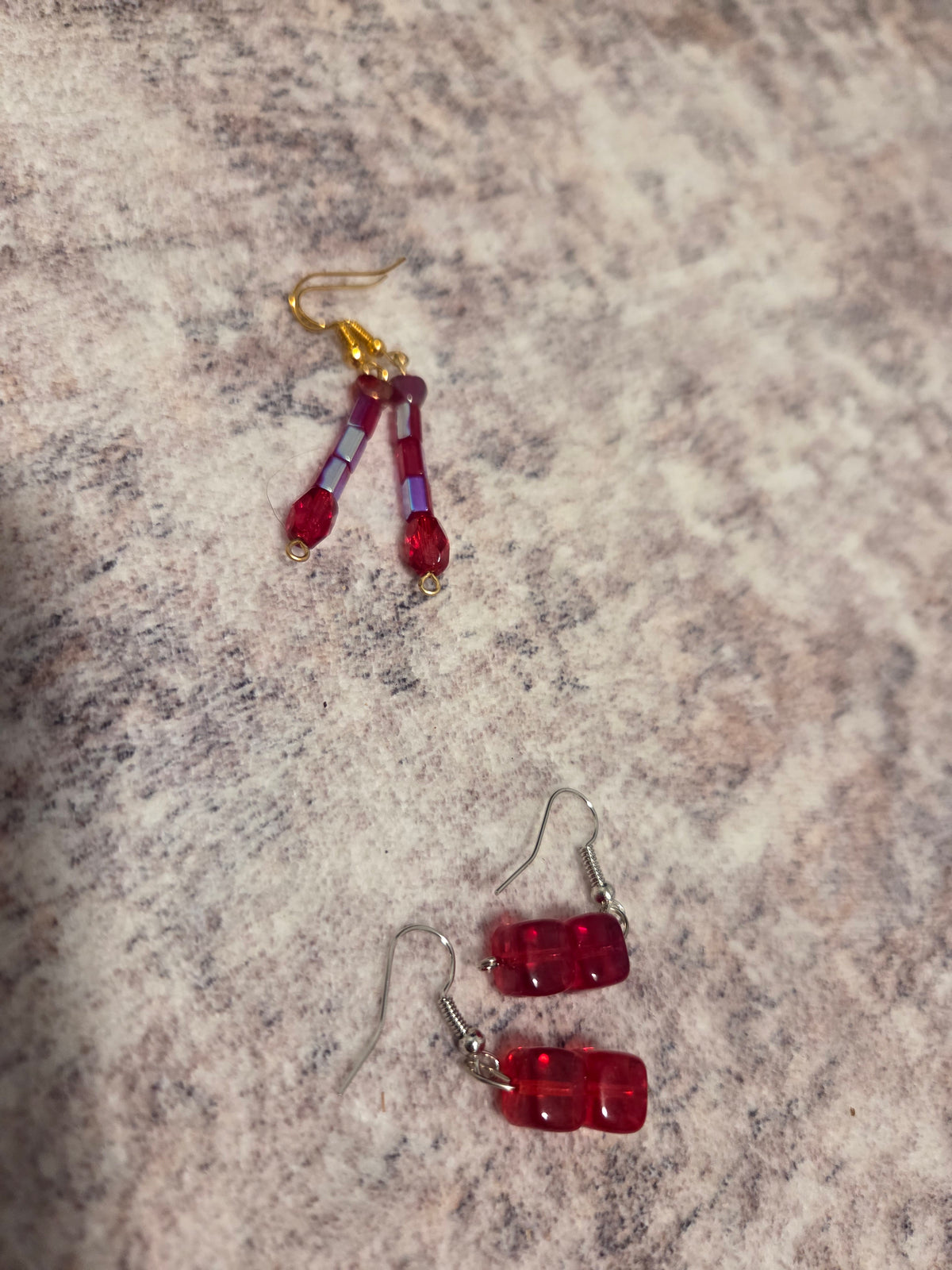 Rectangular beaded earrings