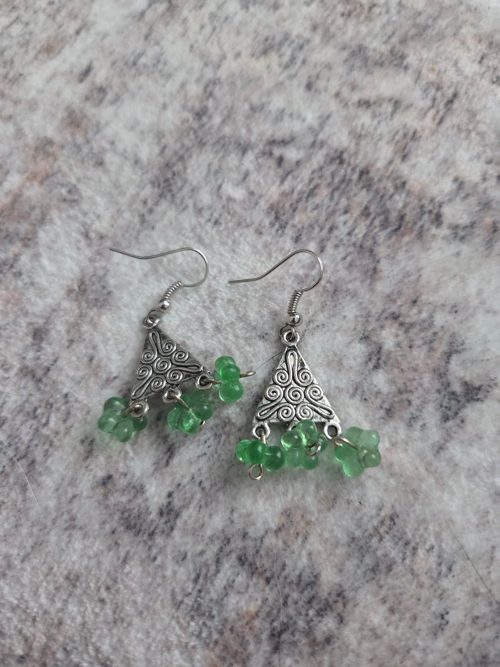 Classic stylized glass bead earrings