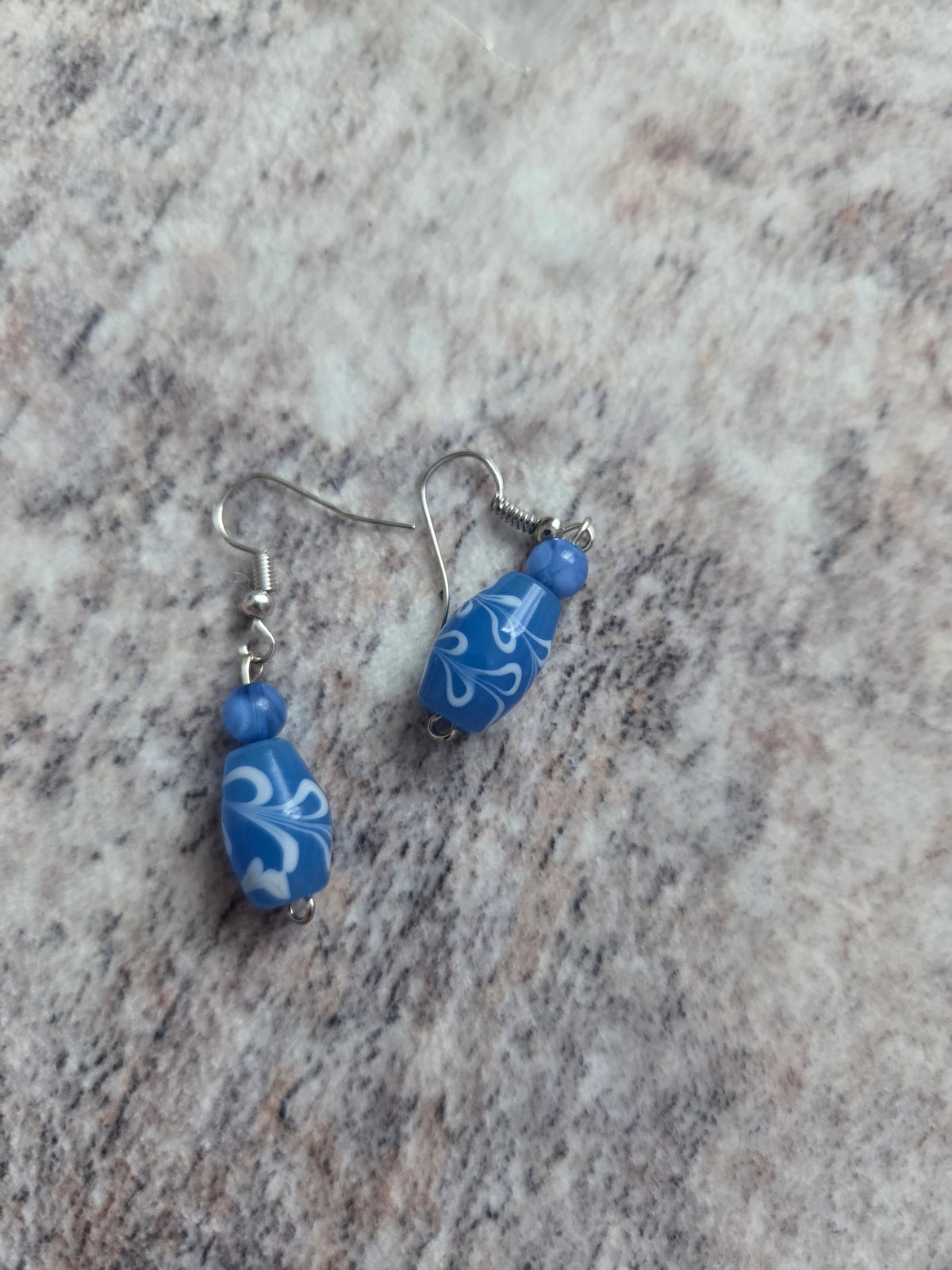 Striped glass bead earrings