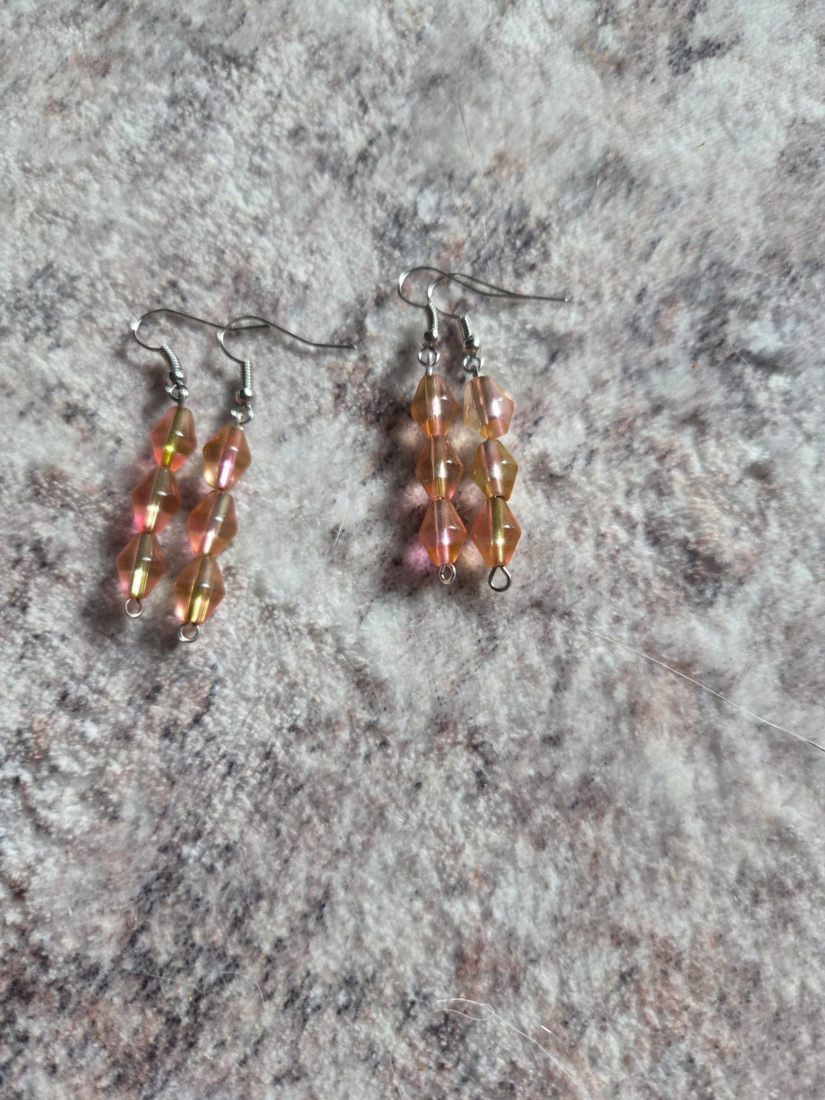 Diamond shaped beaded earrings