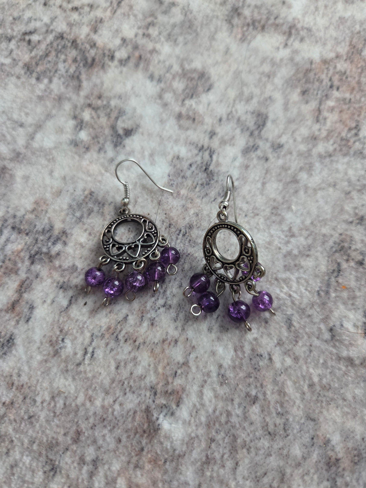 Classic stylized glass bead earrings