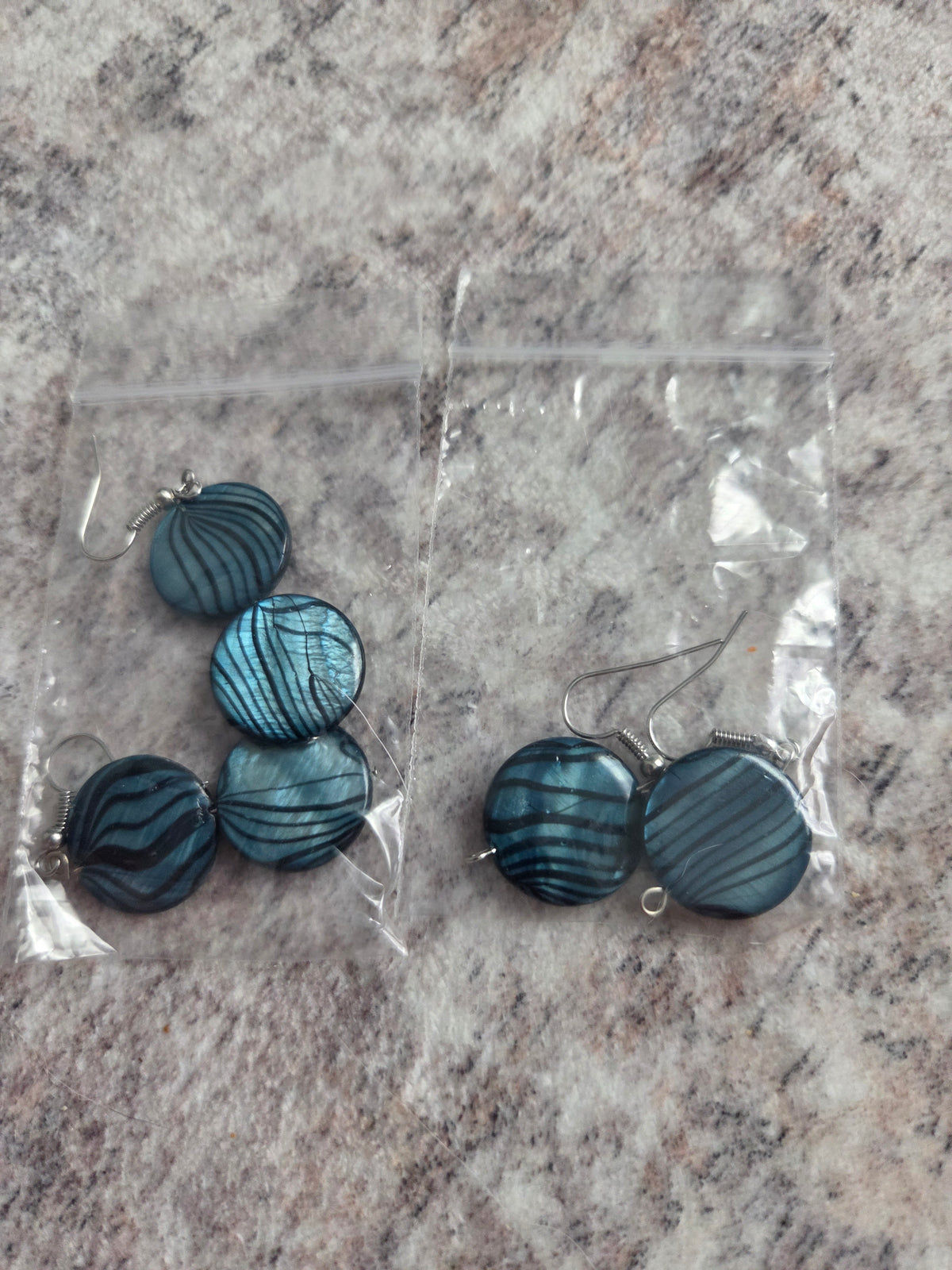 Striped glass bead earrings