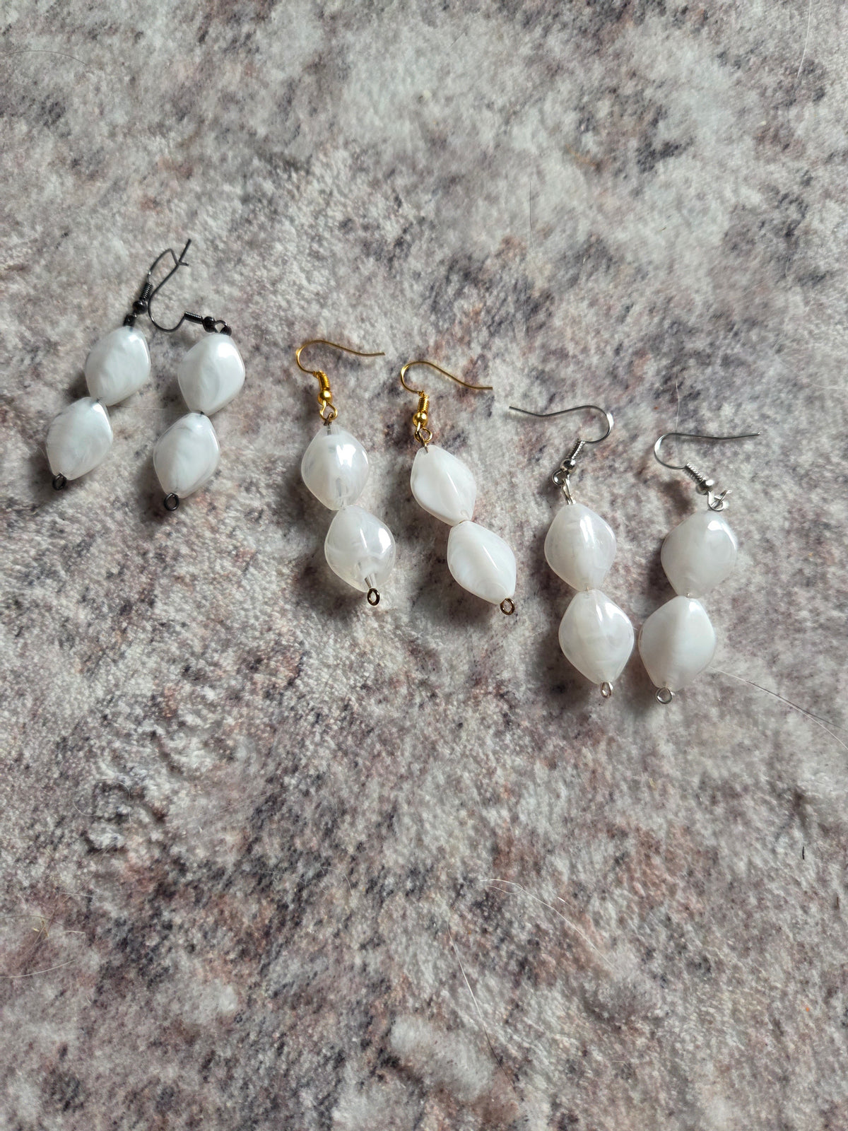 Diamond shaped beaded earrings