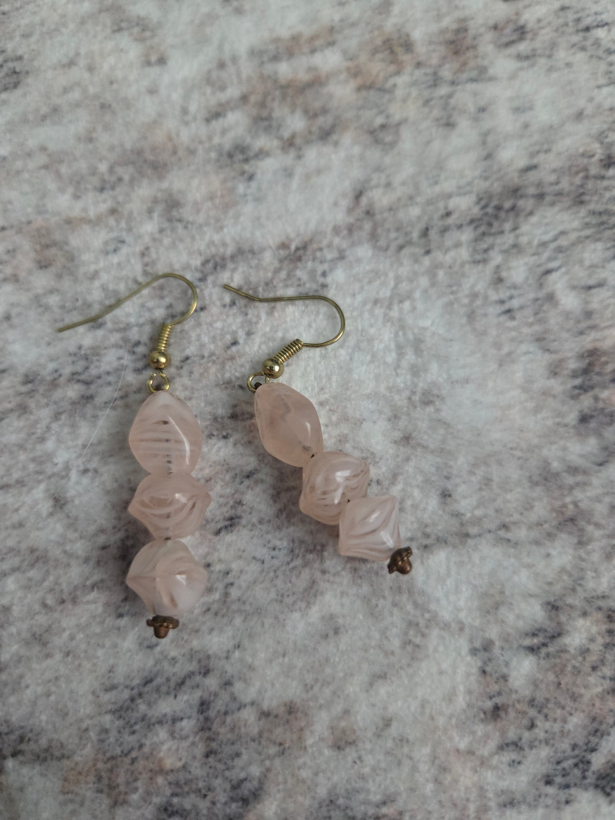 Striped glass bead earrings