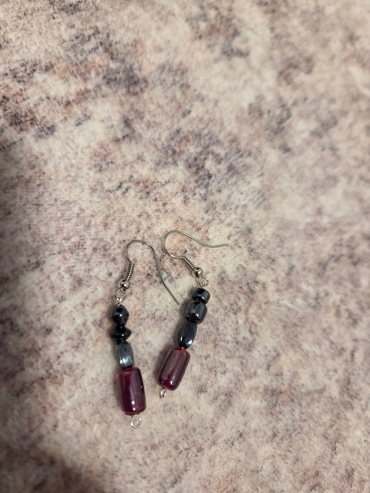 Rectangular beaded earrings