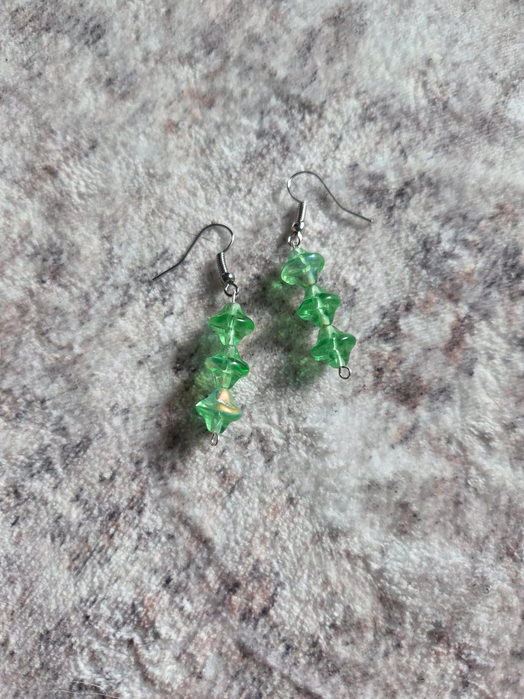 Diamond shaped beaded earrings
