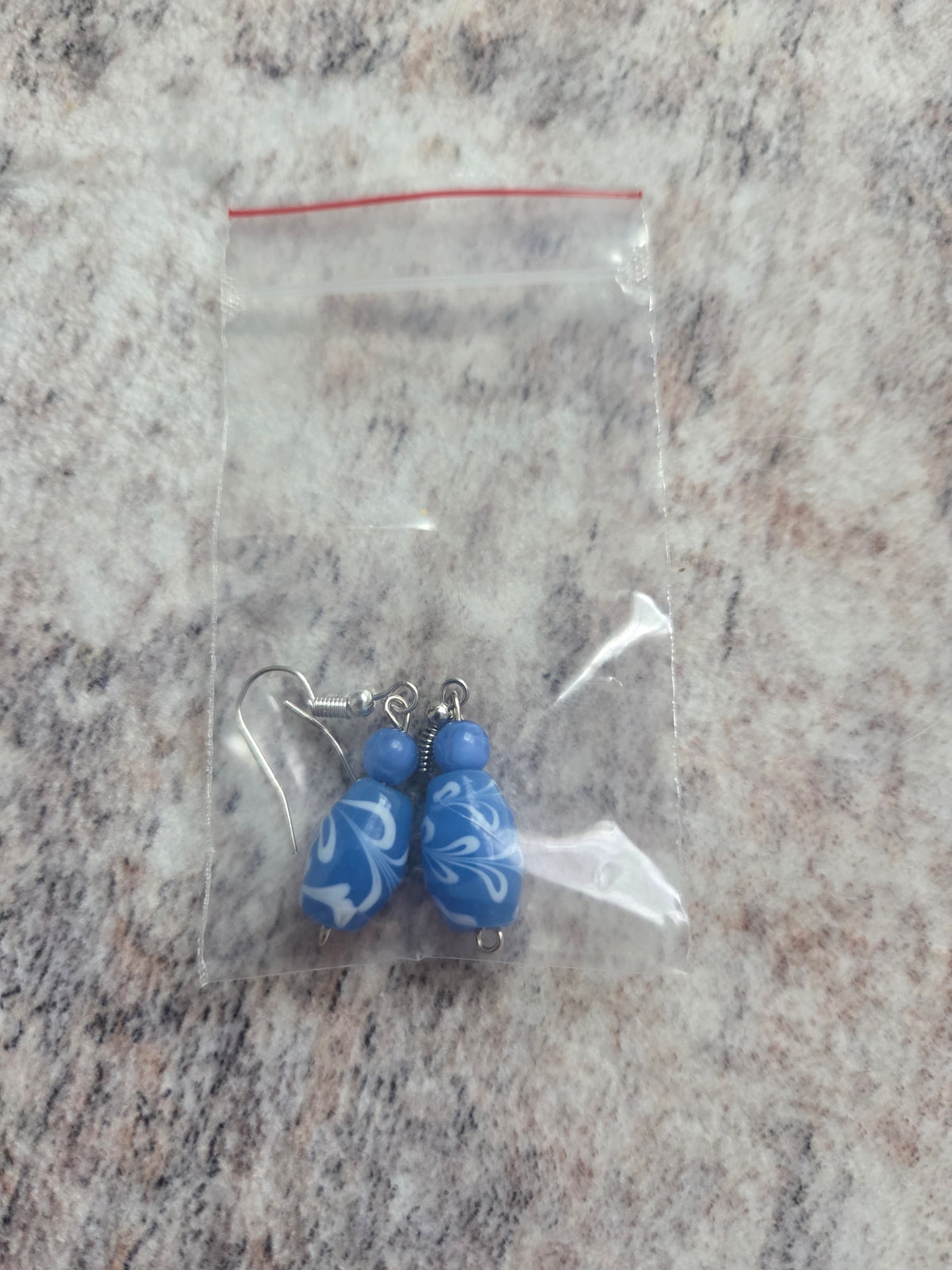 Striped glass bead earrings